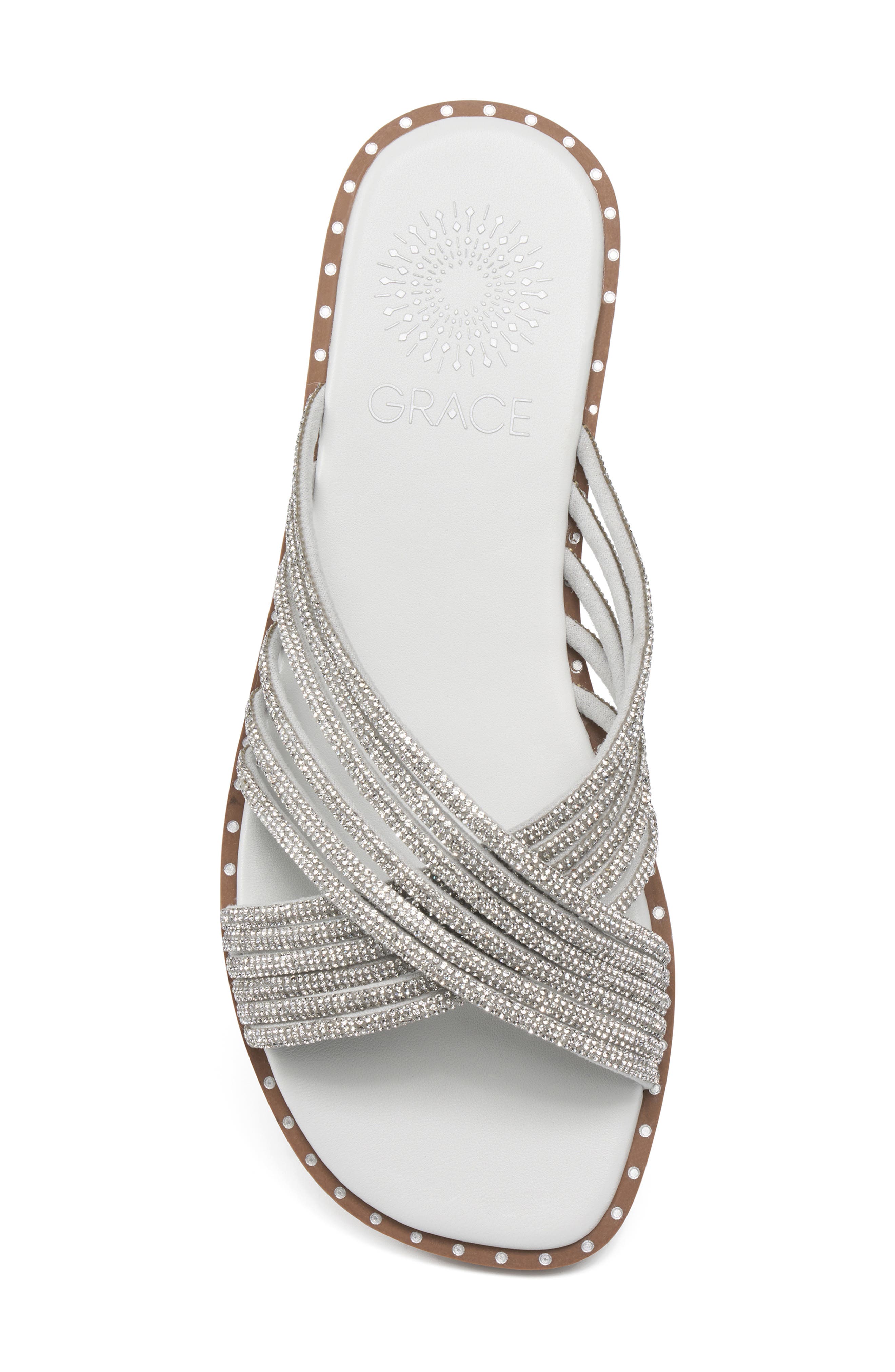 Grace Footwear Murano Rhinestone Sandal, Alternate, color, Silver