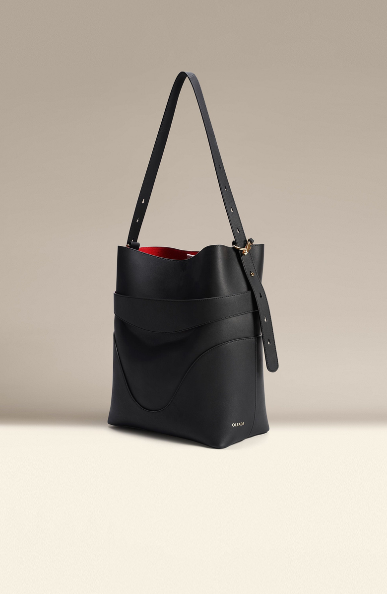 OLEADA Marina Soft Bucket Bag, Alternate, color, Onyx