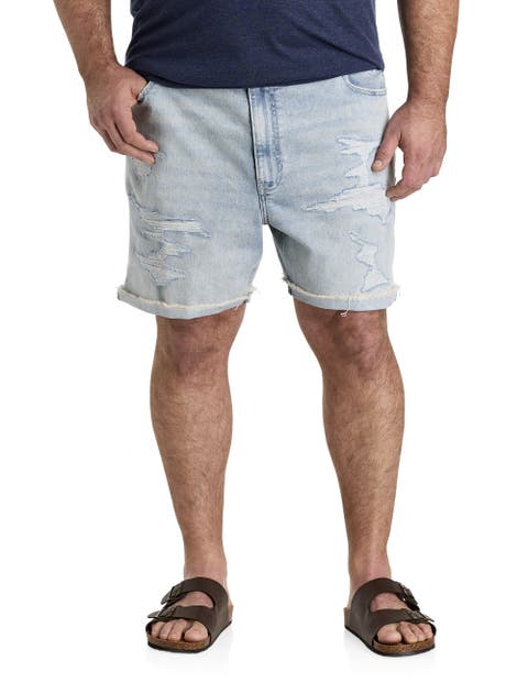 Big & Tall Destructed Athletic-Fit Denim Shorts V2