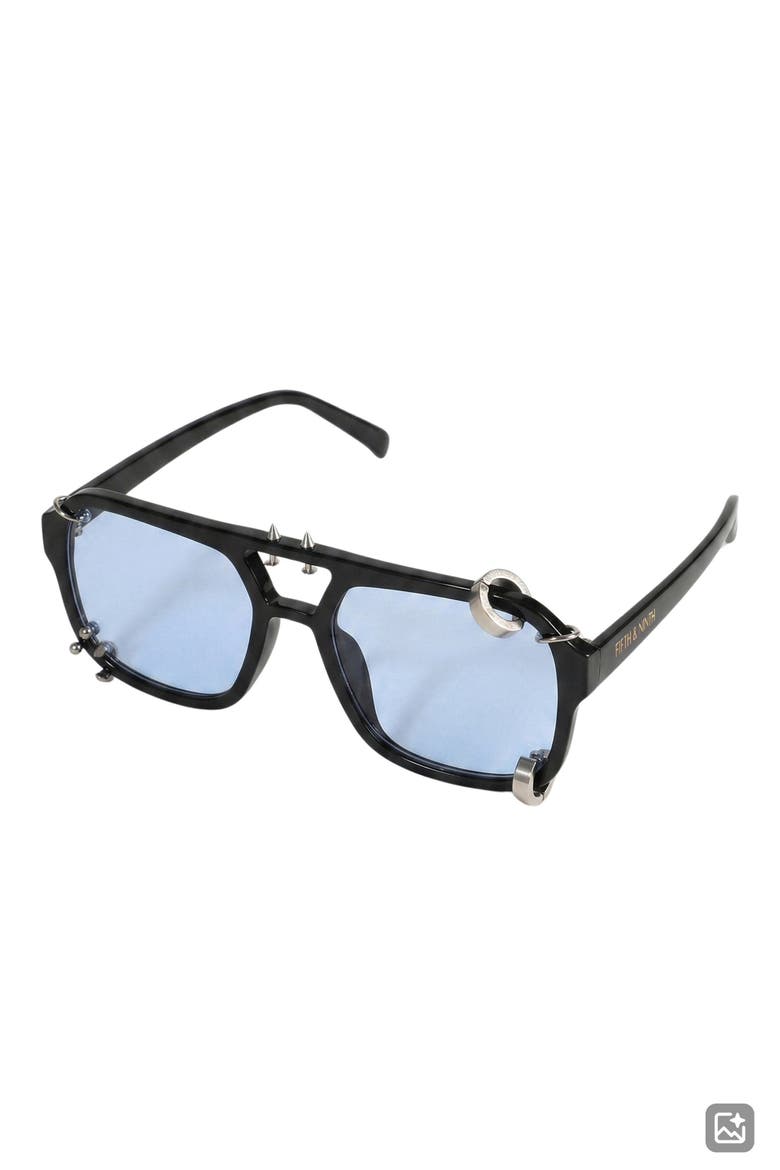 Darcy 55mm Aviator Sunglasses, Alternate, color, BLACK