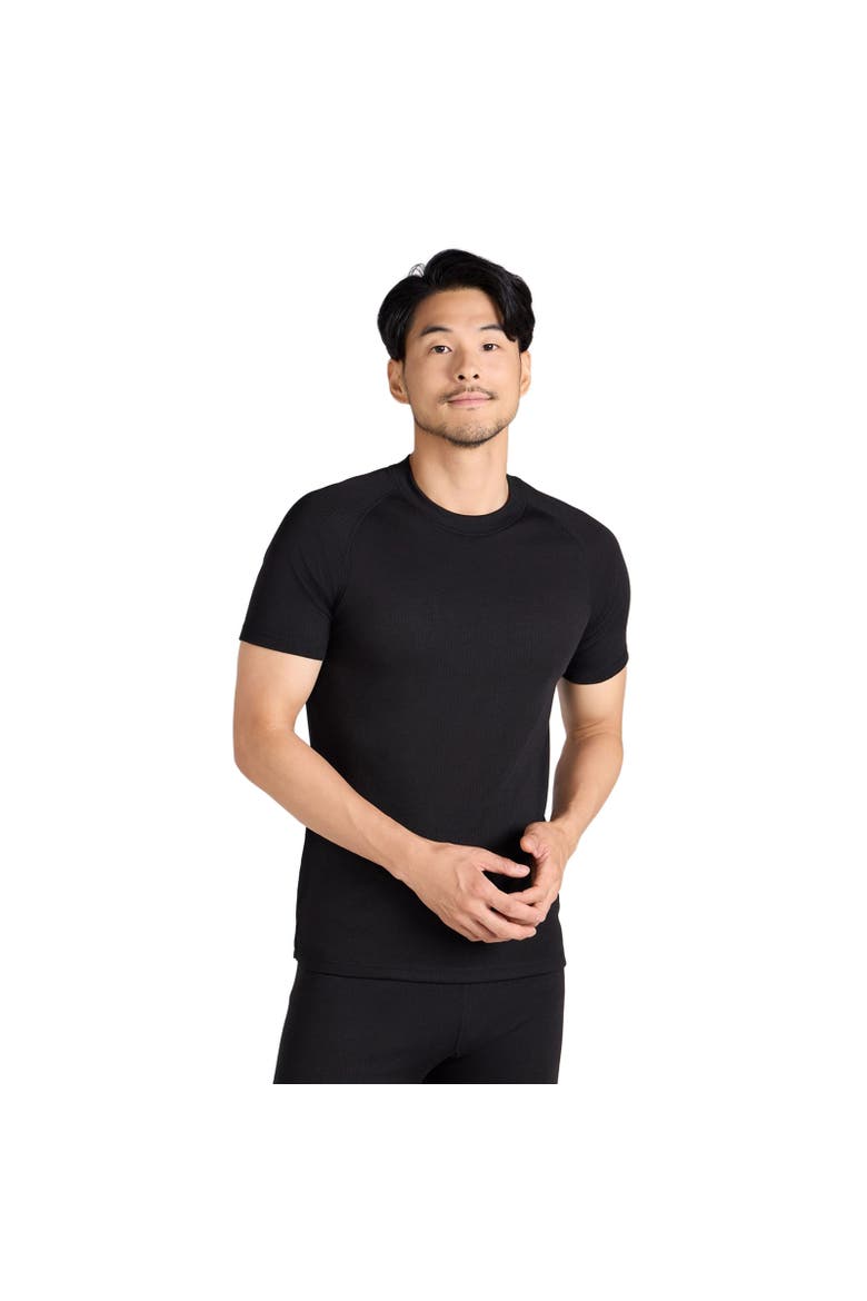 Talus Round Neck Short-Sleeved Thermal Top, Alternate, color, Black