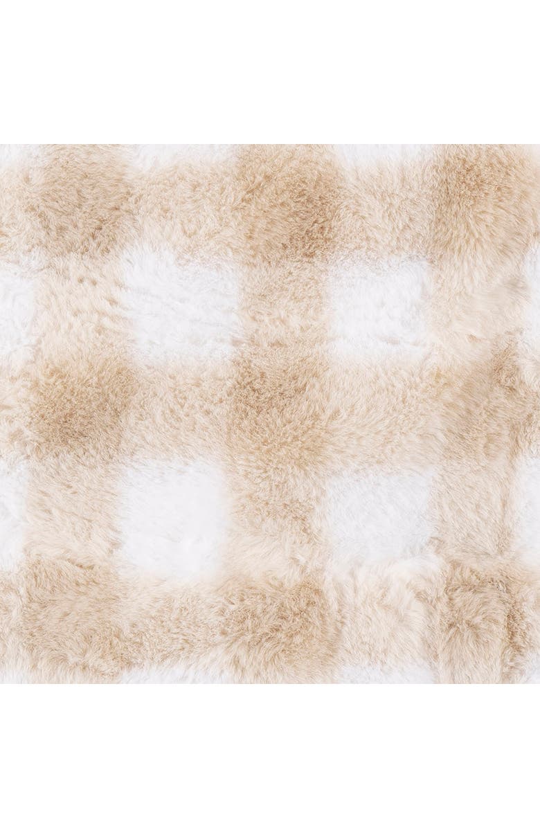 Just Born Plaid Plush Blanket with Satin Trim, Alternate, color, Tan Plaid