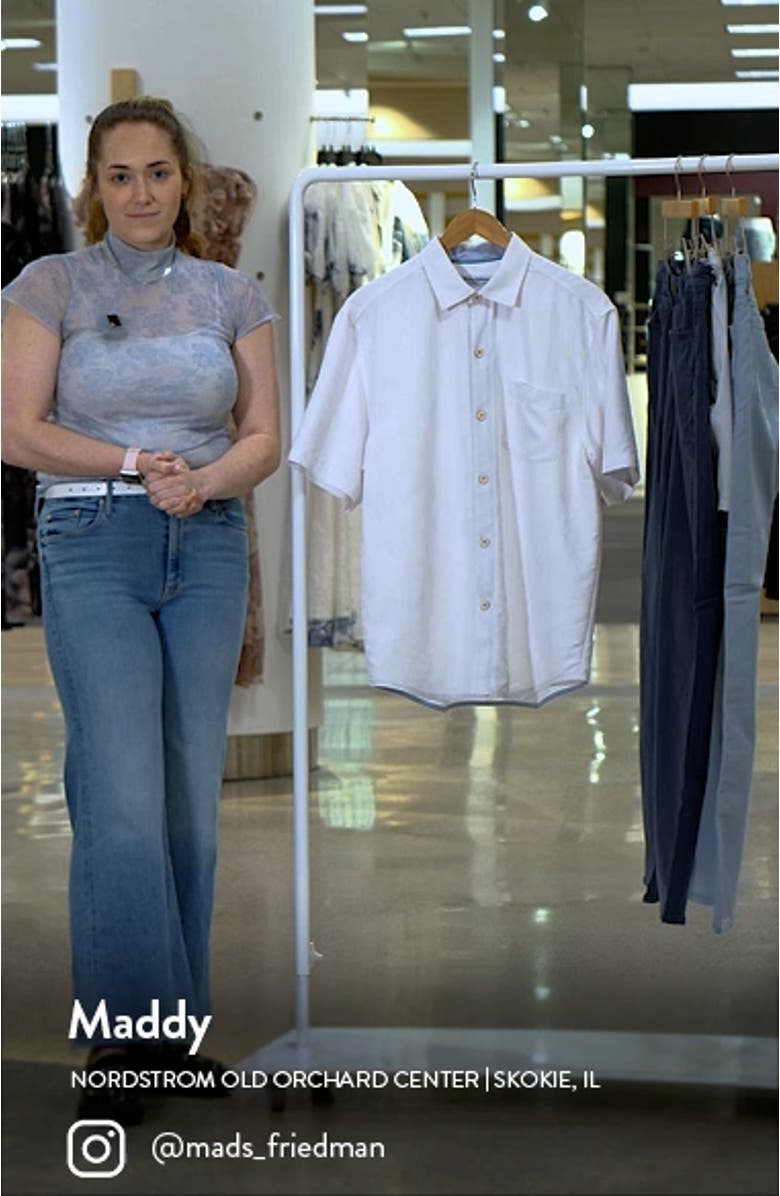 Coconut Point Keep it Frondly IslandZone<sup>®</sup> Short Sleeve Performance Button-Up Shirt, sales video thumbnail