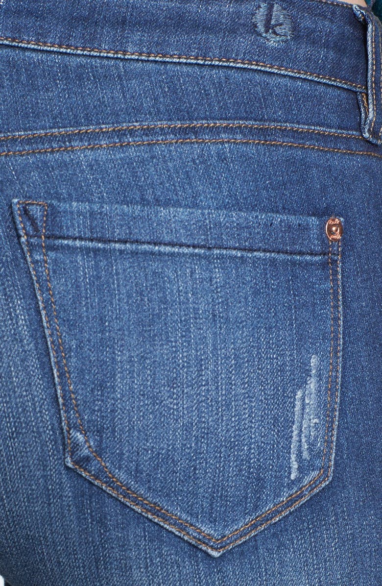 Kensie Destroyed Skinny Jeans, Alternate, color, 