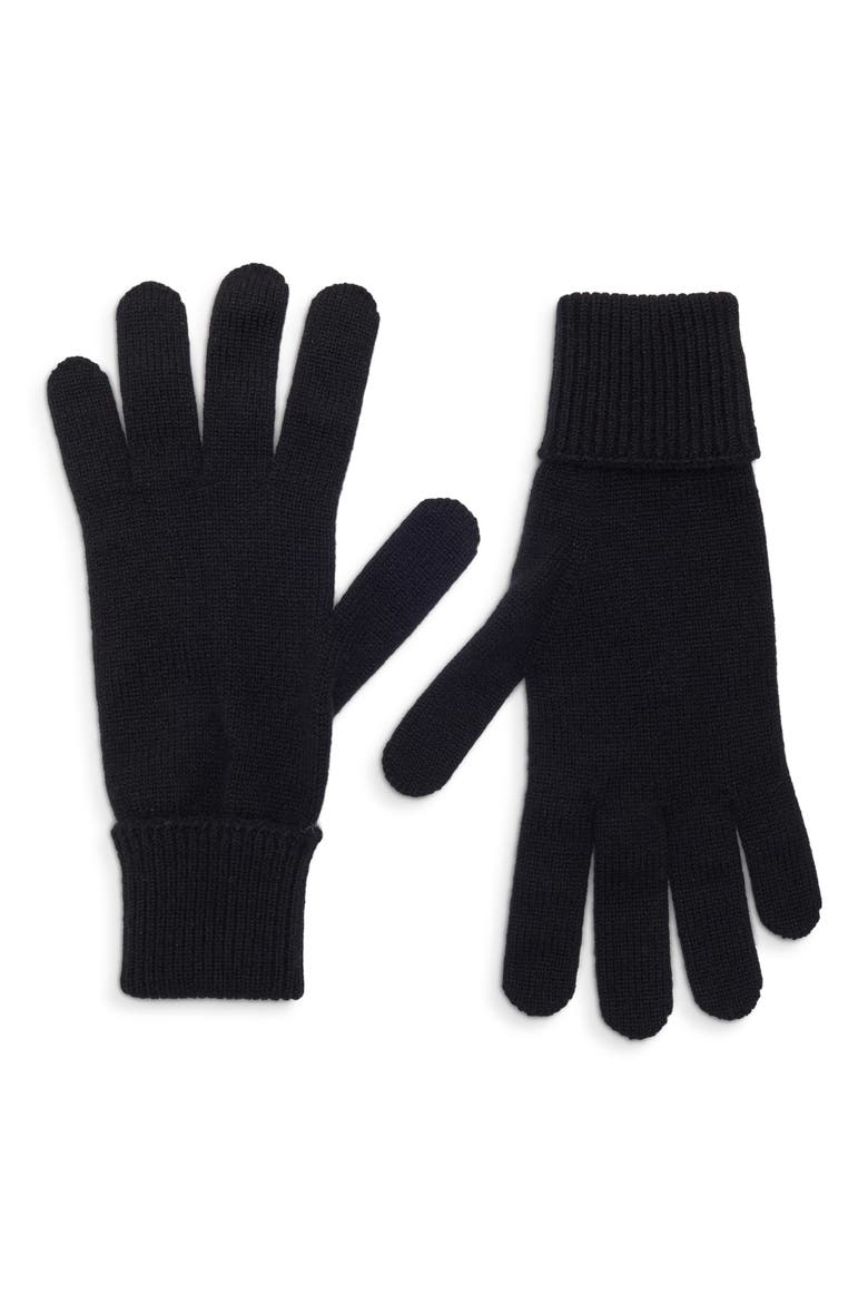 Doris Cashmere Blend Gloves, Main, color, BLACK