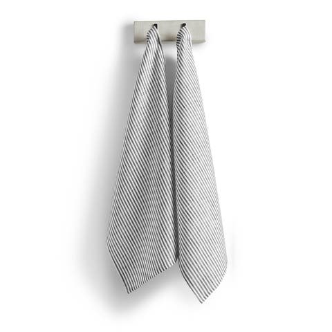 Linen Kitchen Towels Set of 2, 17 x 26" - Narrow Stripe