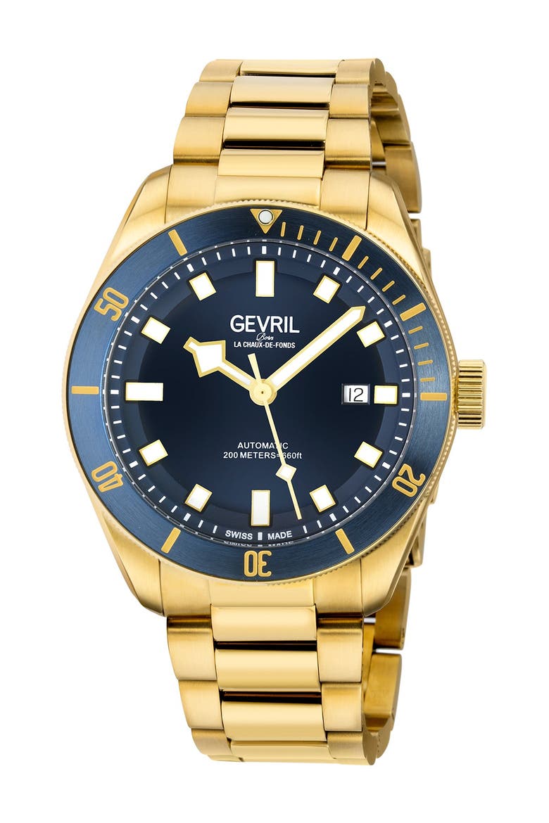 Yorkville Swiss Automatic Bracelet Watch, 43mm, Main, color, GOLD