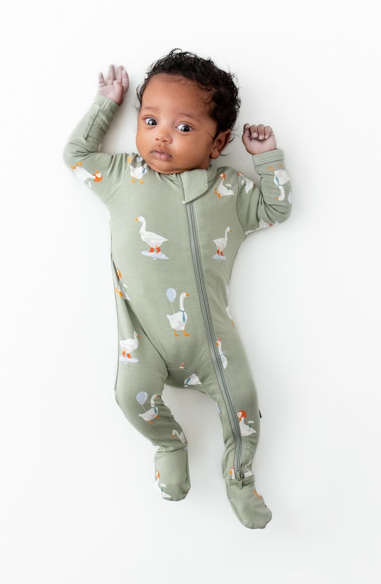 Kyte BABY Silly Goose Zip-Up Footie, Alternate, color, Silly Goose