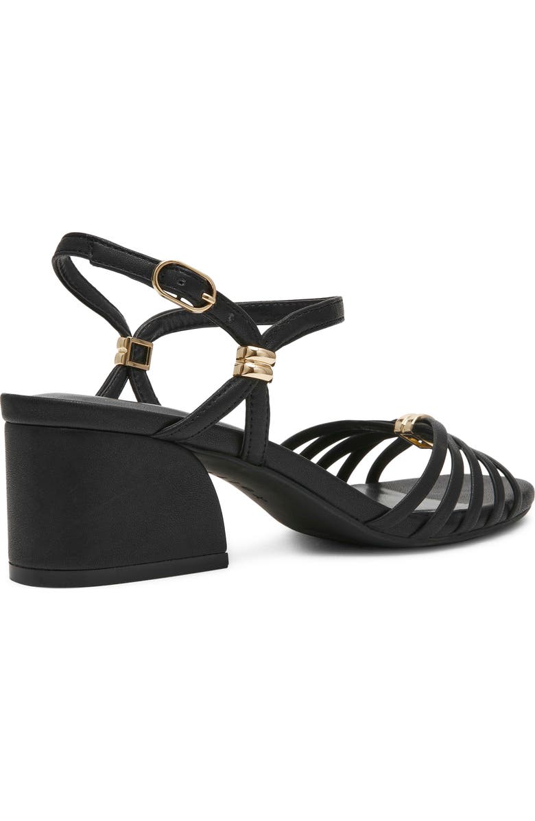 Anne Klein Mikayla Ankle Strap Sandal, Alternate, color, Black Pu