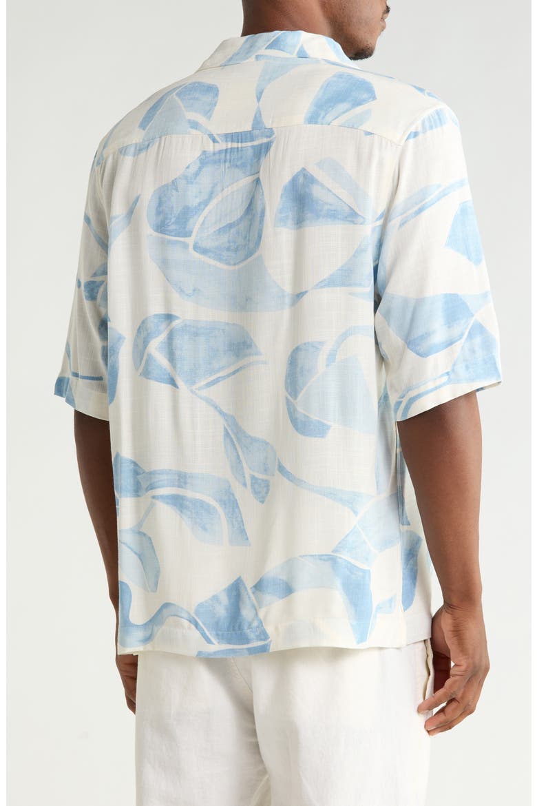 Relaxed Fit Floral Camp Shirt, Alternate, color, OFF WHITE