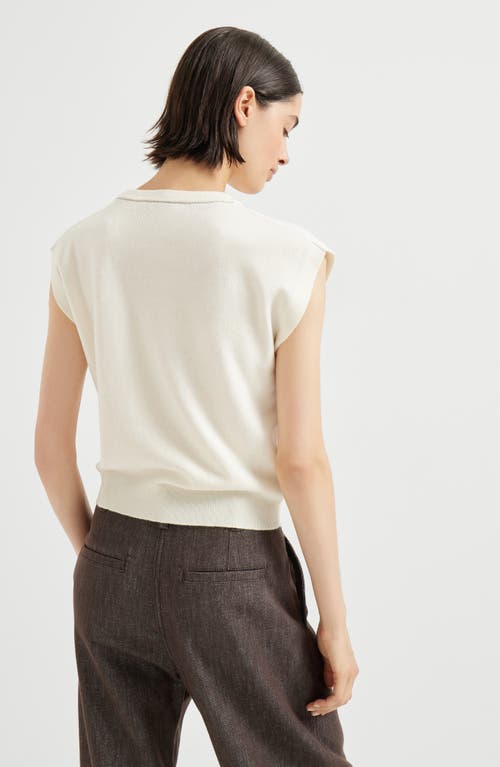 Brunello Cucinelli Cashmere Sweater In White