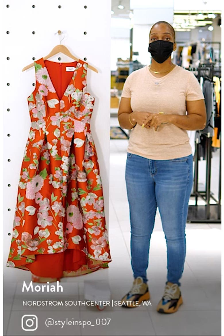 Floral Metallic Jacquard Cocktail Dress video