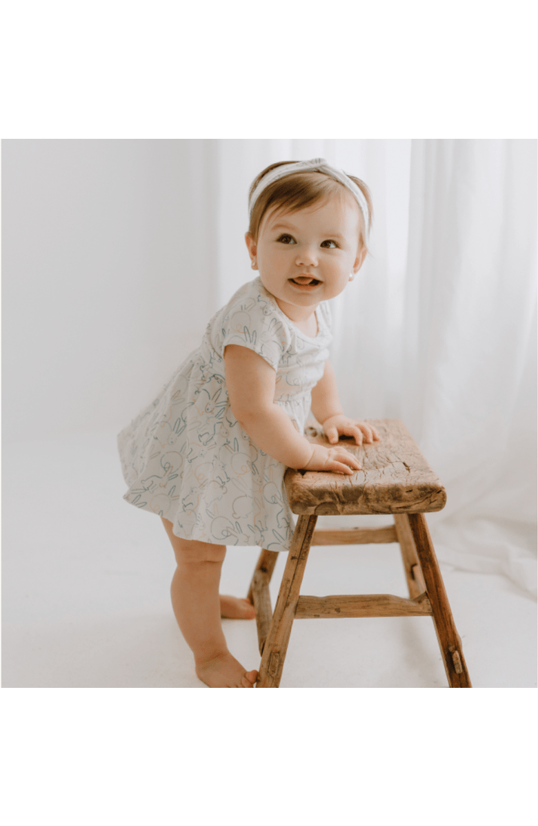 Finn + Emma Organic Twirl Dress I Bunnies for Baby or Toddler, Alternate, color, Off White