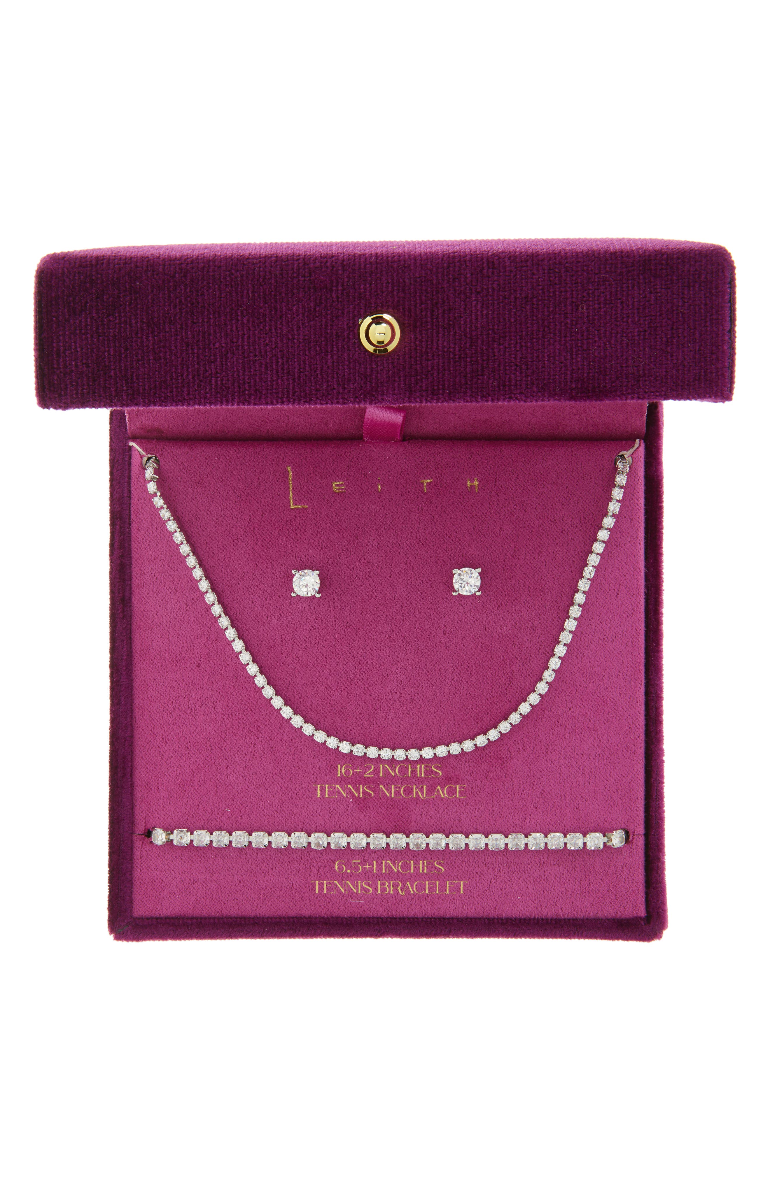 Leith 3-Piece CZ Tennis Jewelry Set