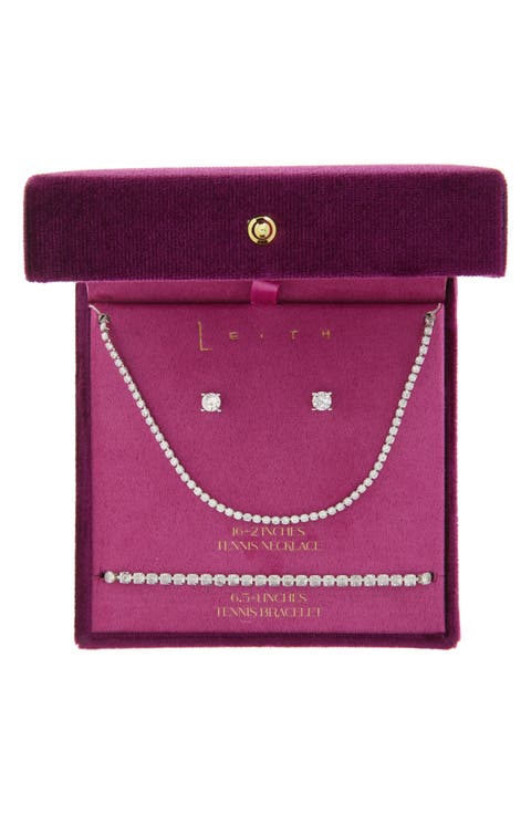 3-Piece CZ Tennis Jewelry Set