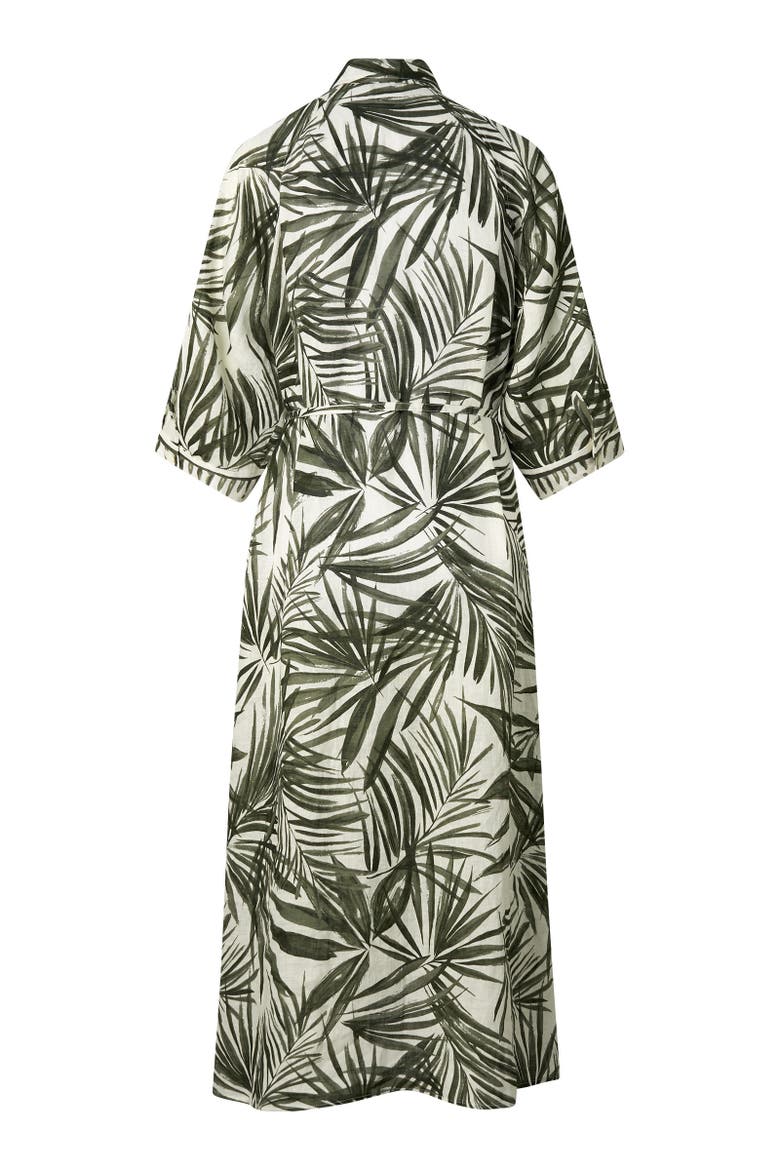 Linen Dress Catelyn, Alternate, color, Olive/cream