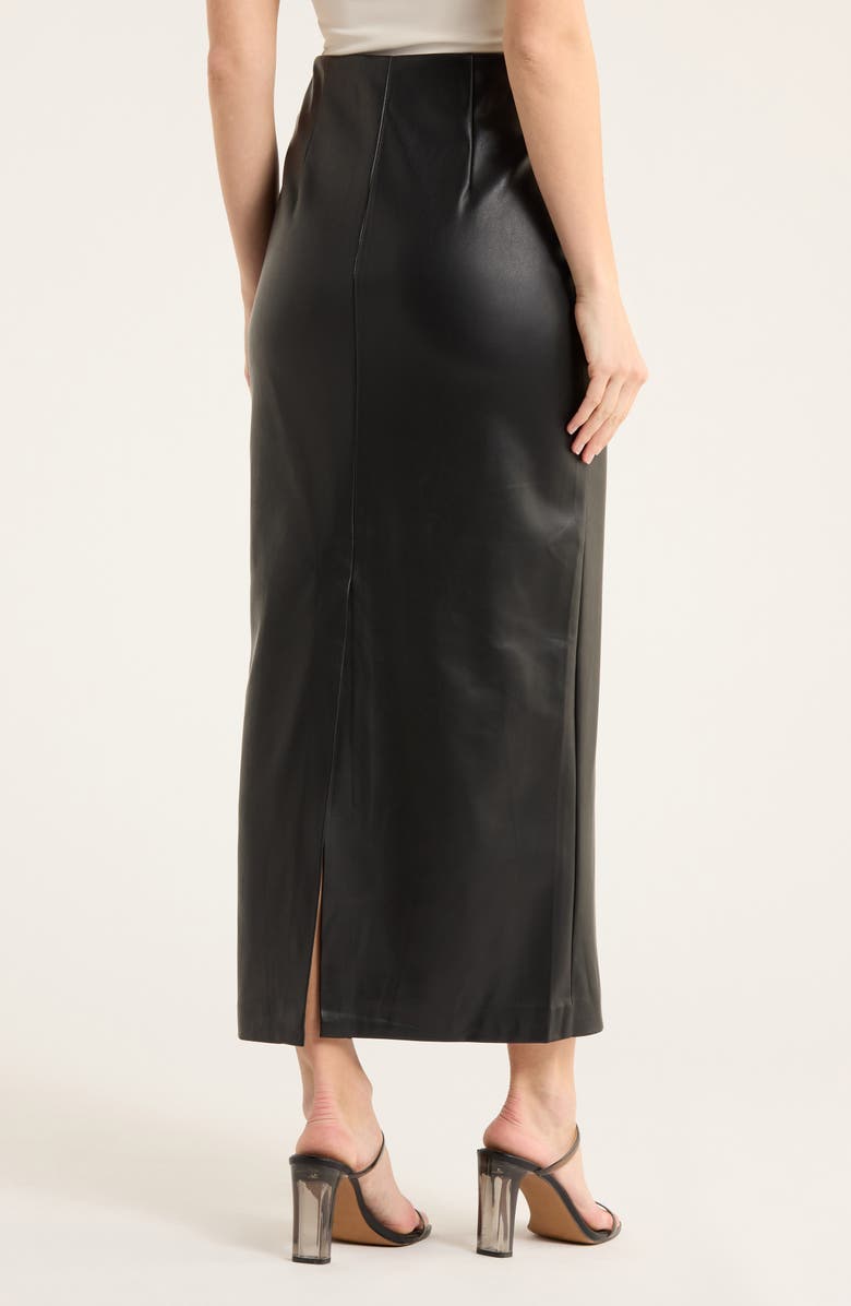 RDI Soft Touch Faux Leather Midi Skirt, Alternate, color, Black