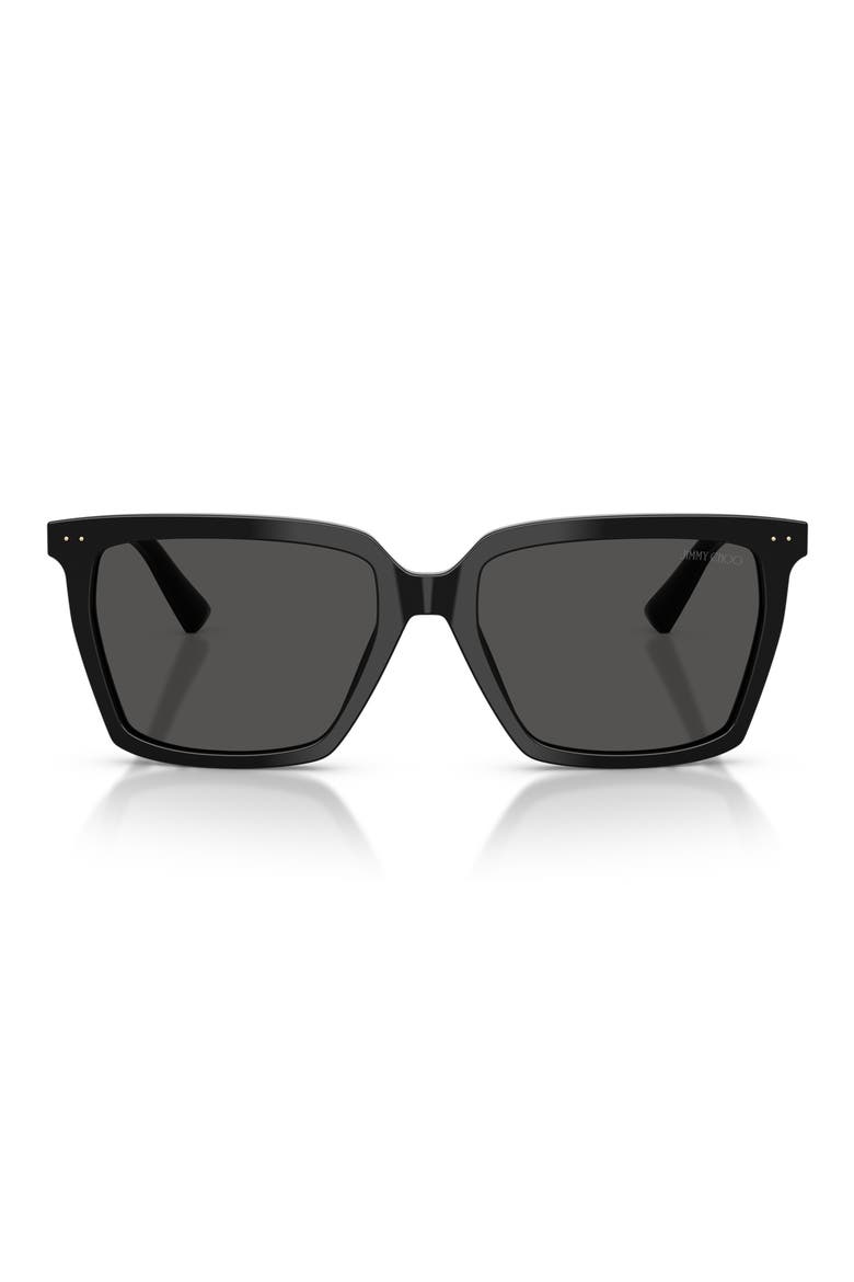 55mm Square Sunglasses, Main, color, BLACK / DARK GREY