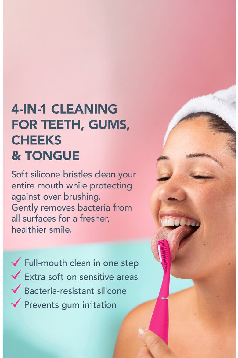 ISSA 4 Baby Silicone Sonic Toothbrush, Alternate, color, PEARL PINK
