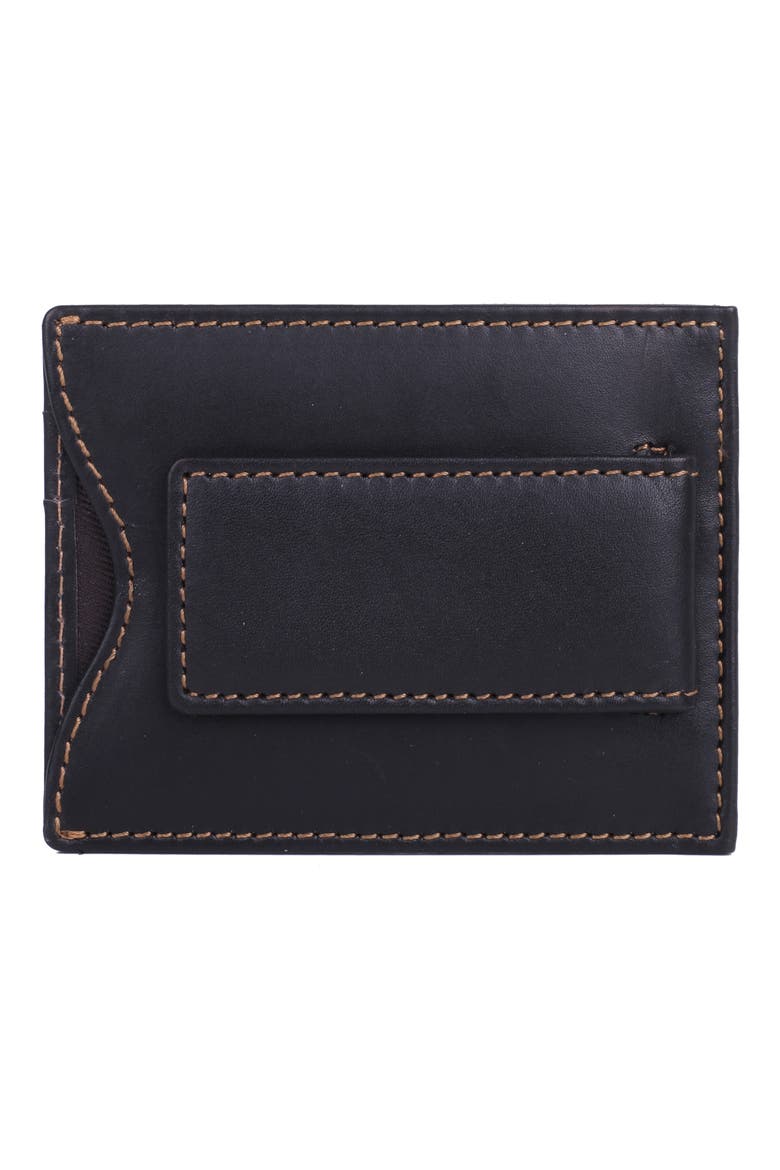 Leather Front Pocket Money Clip Wallet, Alternate, color, BROWN