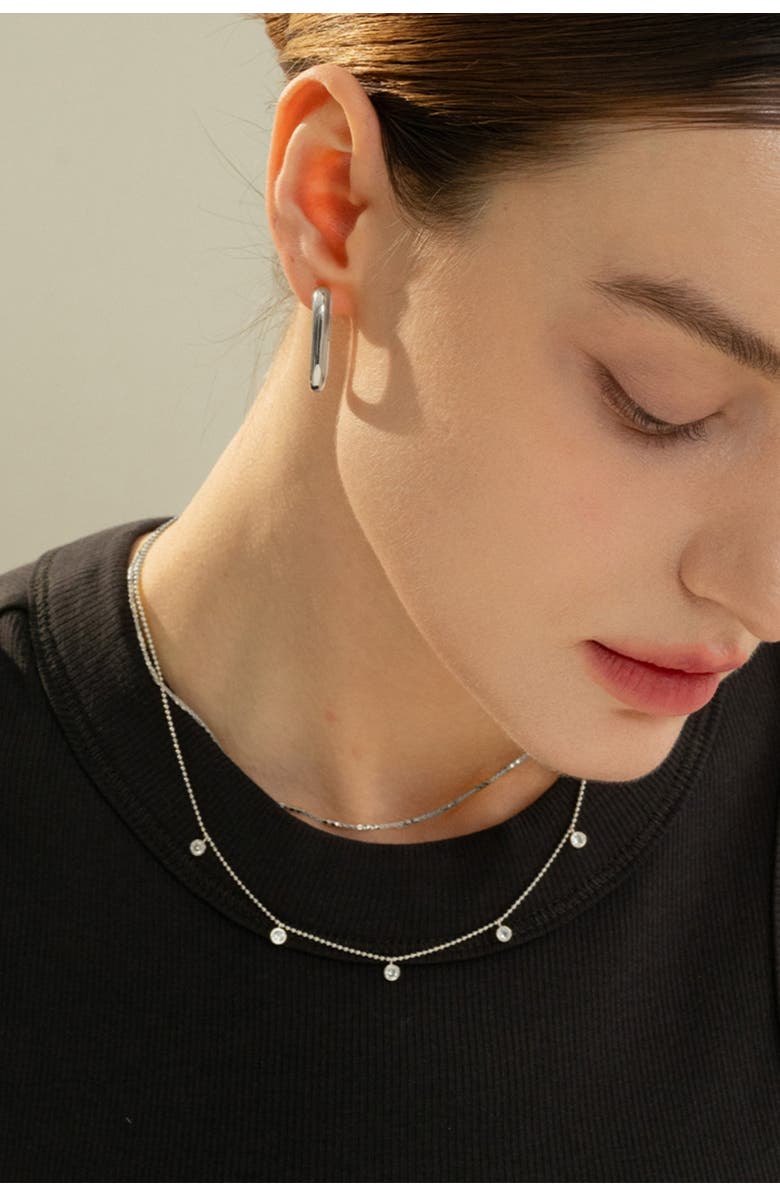 Bearfruit Jewelry Sterling Silver 18k Gold Plated Juliana Necklace Dainty Sparkle Layering, Alternate, color, Silver