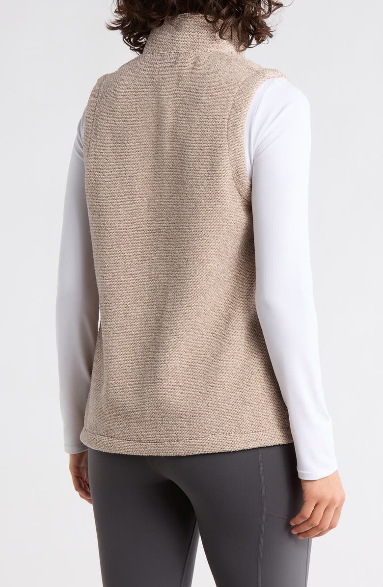 BALANCE COLLECTION Amara Fleece Knit Zip Vest, Alternate, color, Heather White Sand