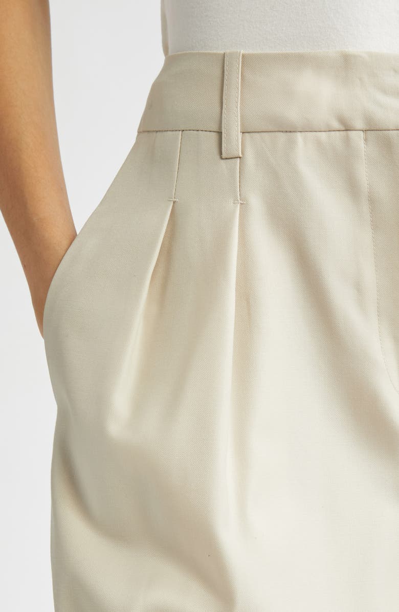 LOULOU DE SAISON Sbiru Pleated Virgin Wool Straight Leg Pants, Alternate, color, 