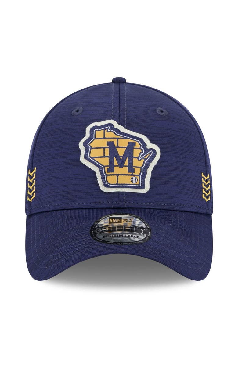 New Era Men's New Era  Navy Milwaukee Brewers 2024 Clubhouse 39THIRTY Flex Fit Hat, Alternate, color, 