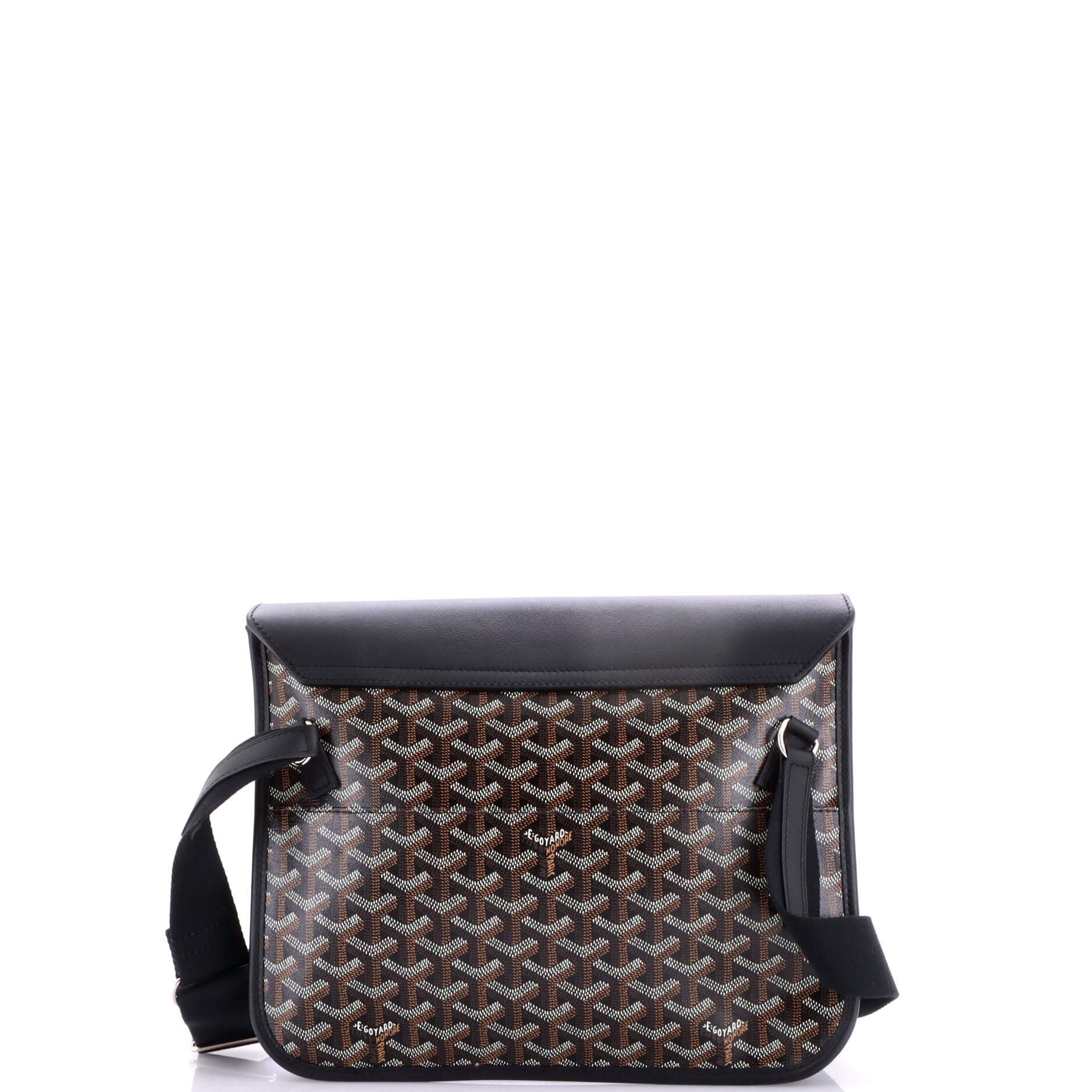 Pre-Owned Goyard Coursier Messenger Bag Coated Canvas and Leather, Alternate, color, Black