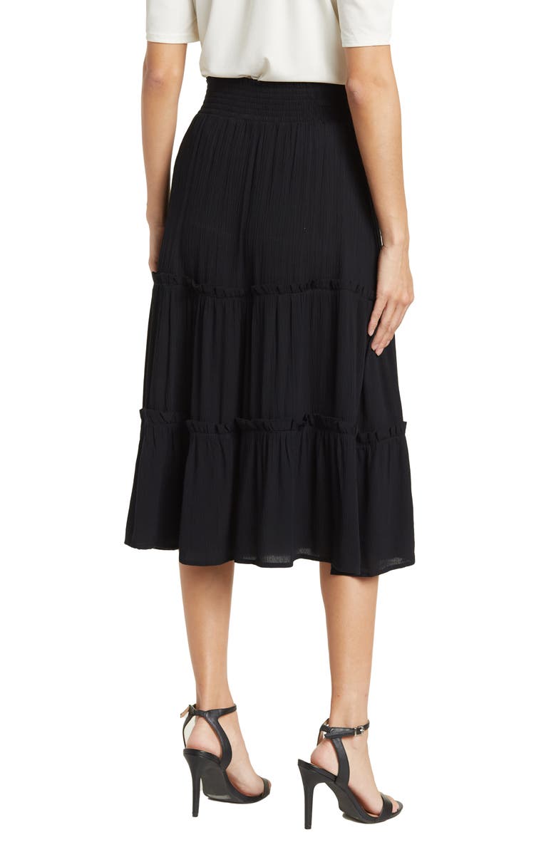 CeCe Smocked Waist Tiered High/Low Skirt, Alternate, color, 