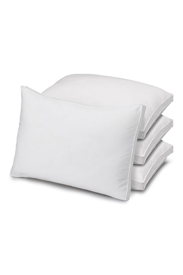 Overstuffed Luxury Plush Med/Firm Gel Filled Side/Back Sleeper Pillow - Set of 4, Main, color, WHITE