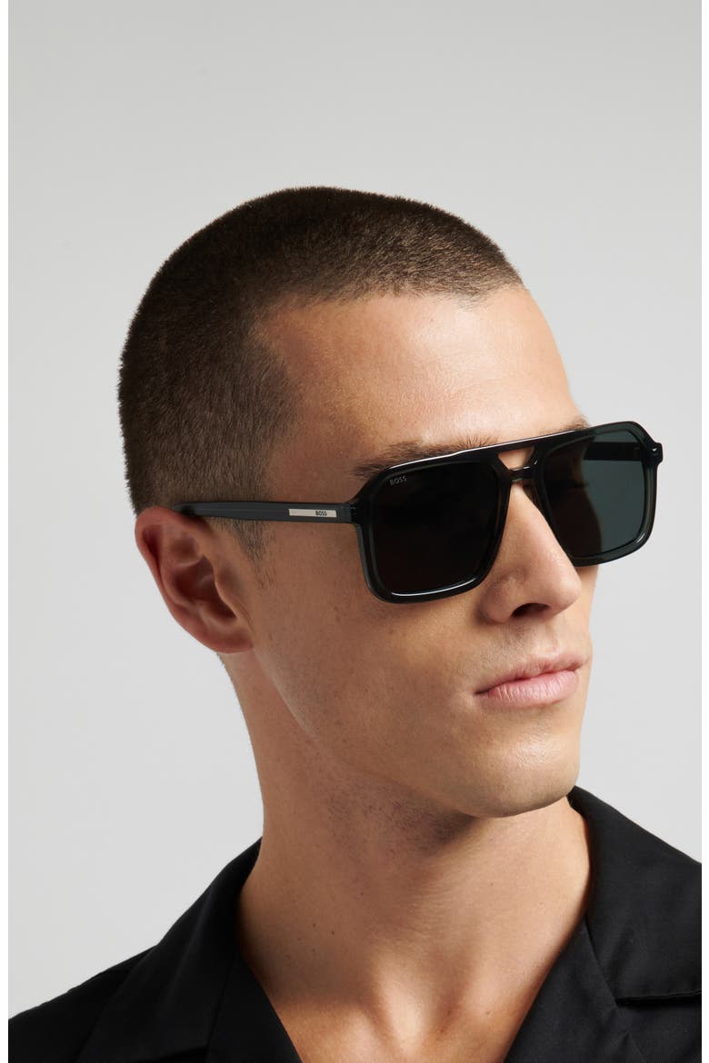 56mm Sunglasses, Alternate, color, GREEN/ GREEN