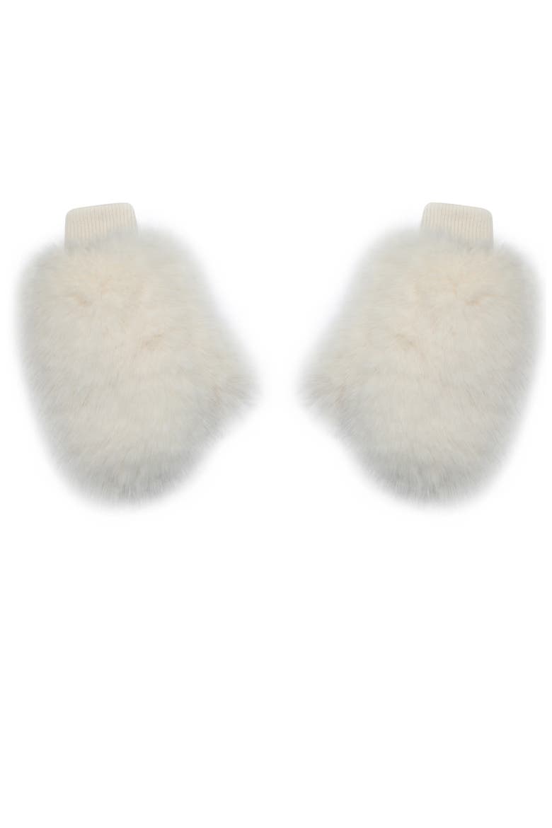 Katia Faux Fur Mittens, Main, color, White