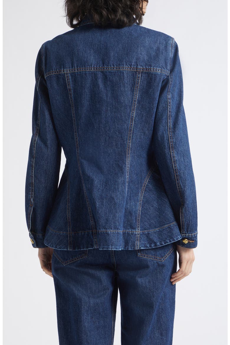 Cotton Peplum Jacket, Alternate, color, BLUE JEANS