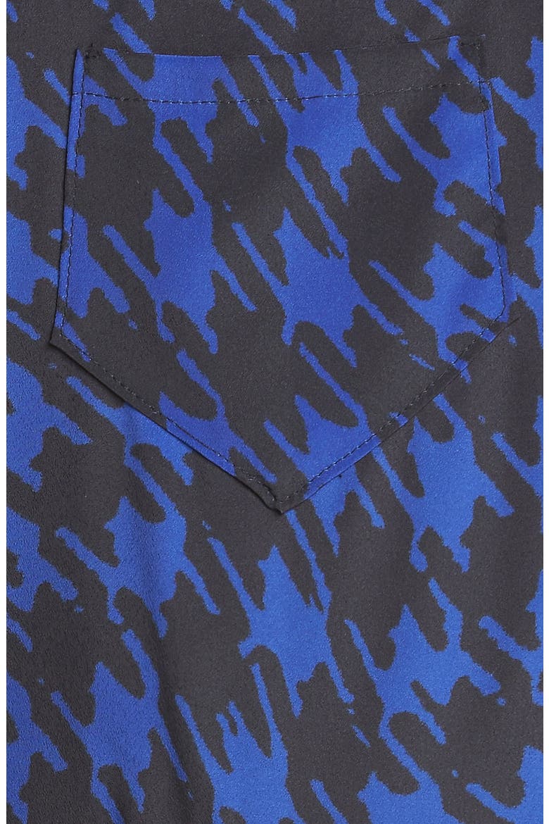 Houndstooth Print Overalls, Alternate, color, NAVY/ BLACK