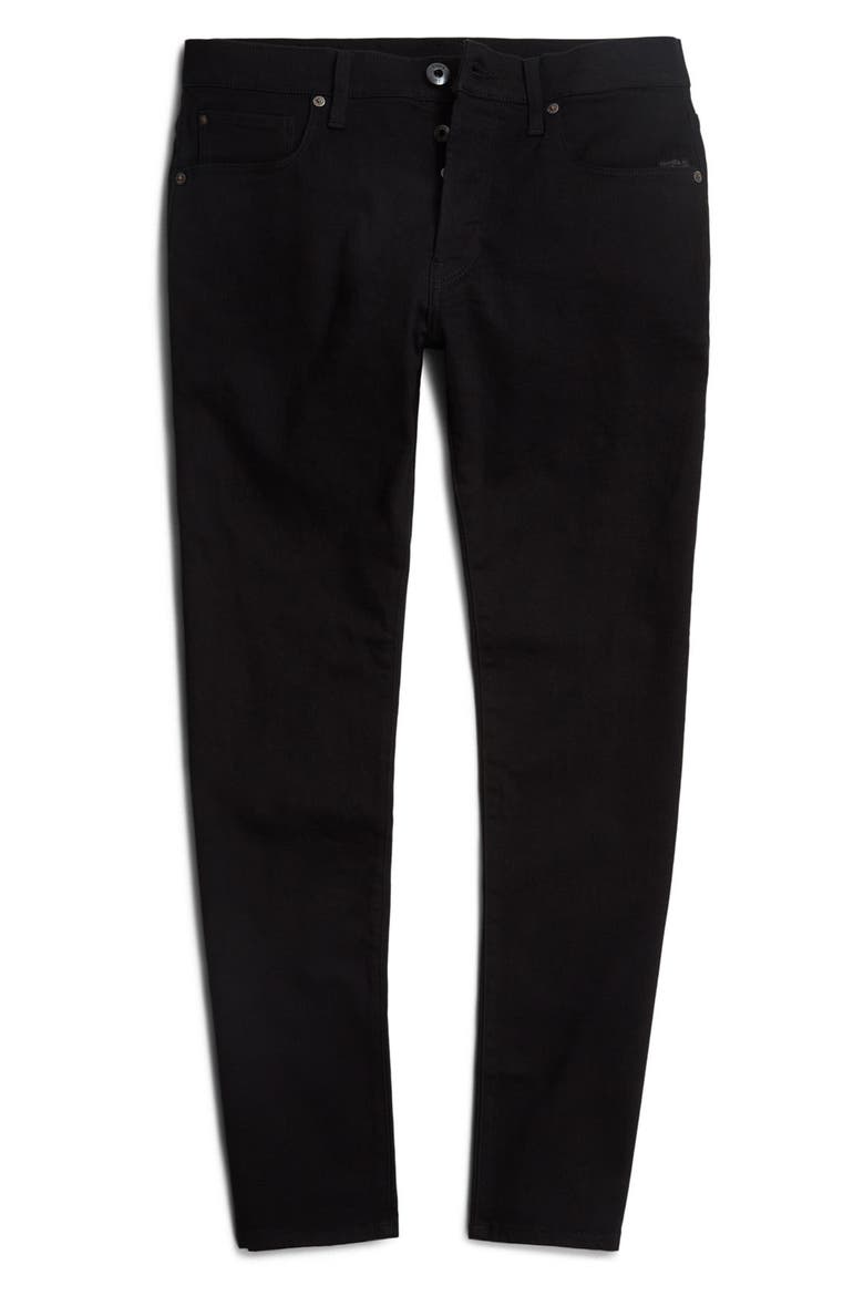 3301 Slim Fit Jeans, Alternate, color, PITCH BLACK