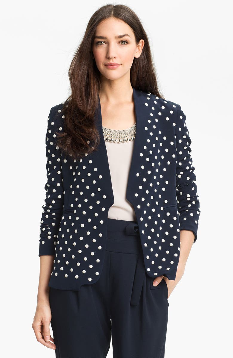 Diane von Furstenberg 'Paulette' Studded Jacket, Main, color, 