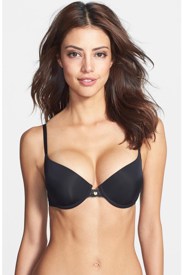 'Pure Luxe' Push-Up Bra, Main, color, BLACK