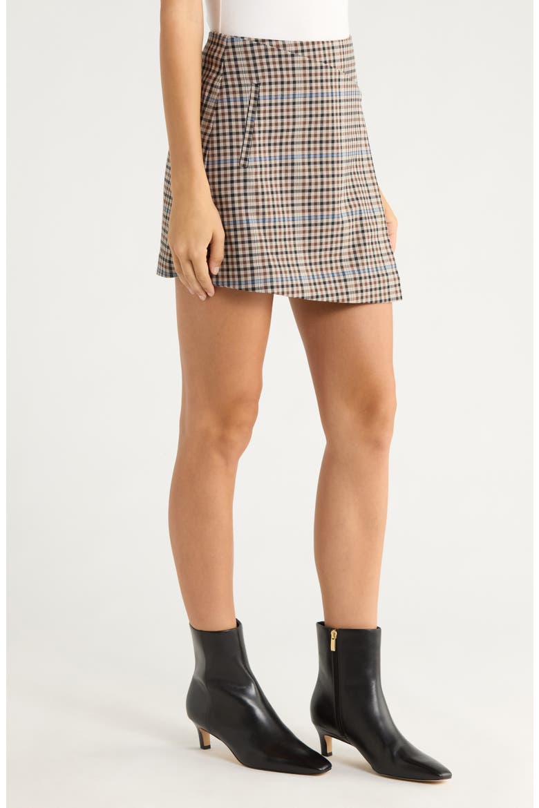 Nial Check Miniskirt, Alternate, color, MOCHA CHECK