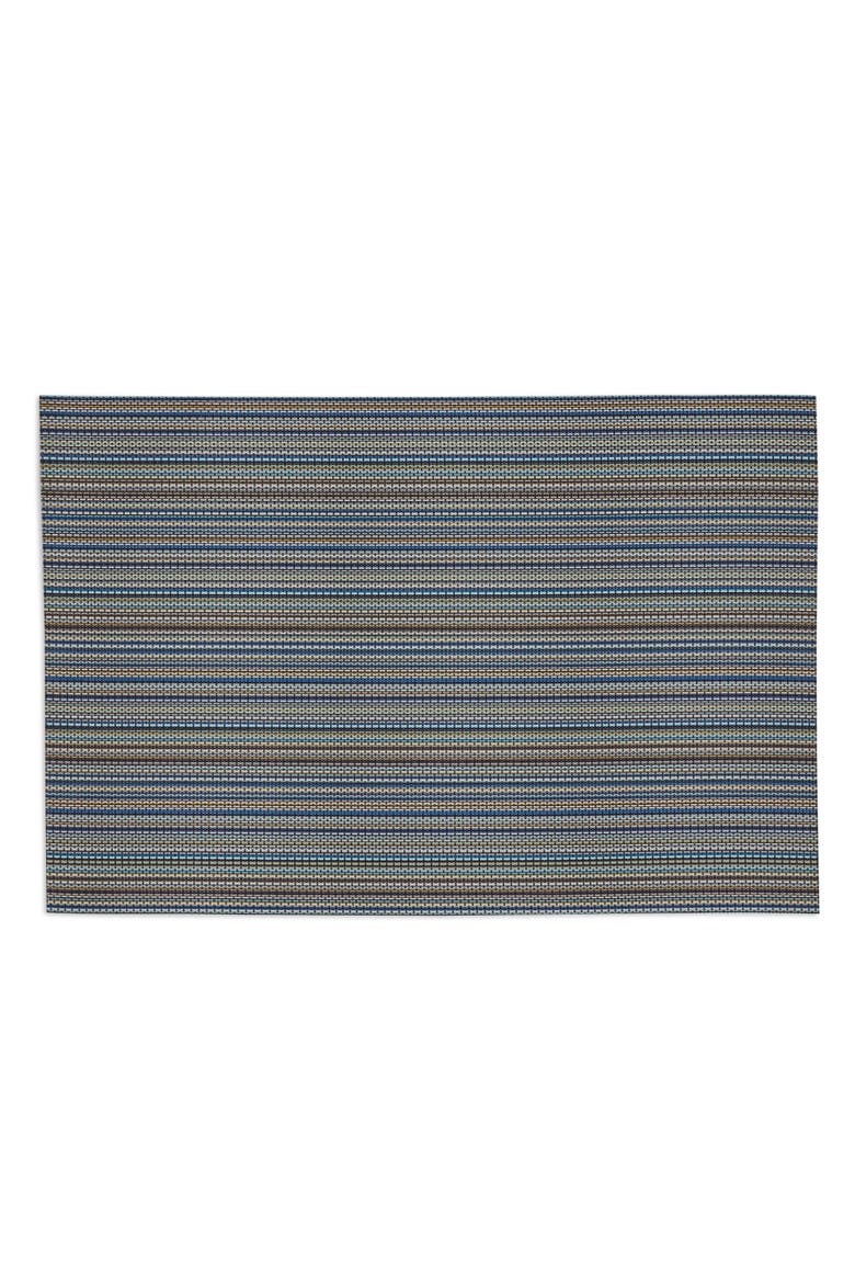 Ocean Blue PVC Micro Stripe Placemat Set/6, Alternate, color, Ocean Blue