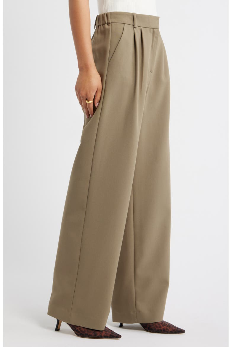 Icon Twill High Waist Wide Leg Trousers, Alternate, color, OLIVE DUSK