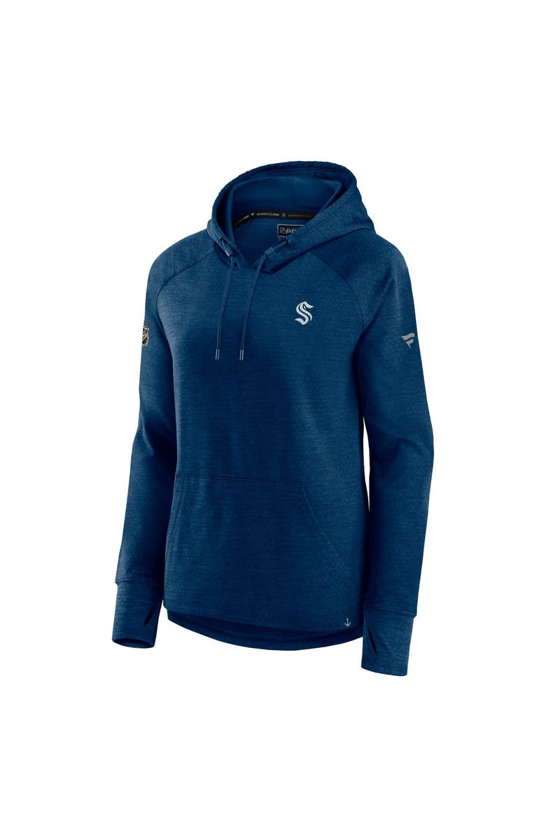 FANATICS Women's Fanatics Heather Deep Sea Blue Seattle Kraken Authentic Pro Pullover Hoodie, Alternate, color, Heather Navy