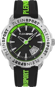 PLEIN SPORT Rampage Silicone Strap Watch, 44mm