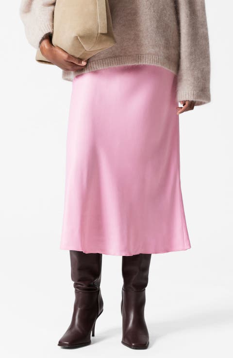 【送料&関税込】Saint Laurent Skin Pink Crepe Skirt Vintage Yves Saint Laurent Skirts