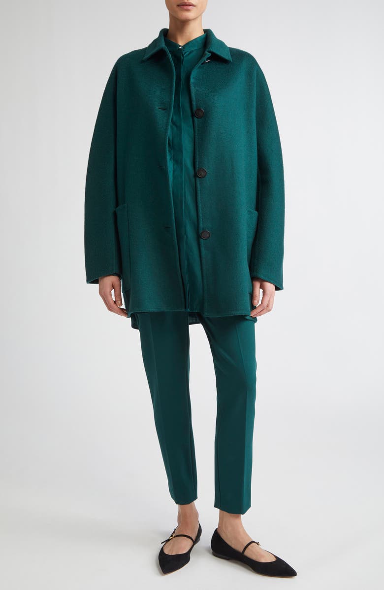 Max Mara Pegno Slim Fit Jersey Ankle Pants, Alternate, color, Dark Green