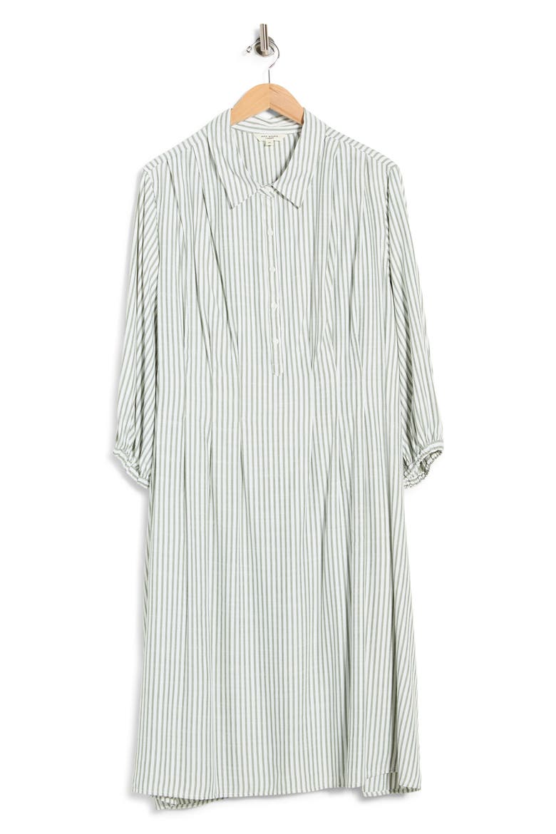 Tiered Shirtdress, Alternate, color, GREEN/ CREAM TABLE STRIPE