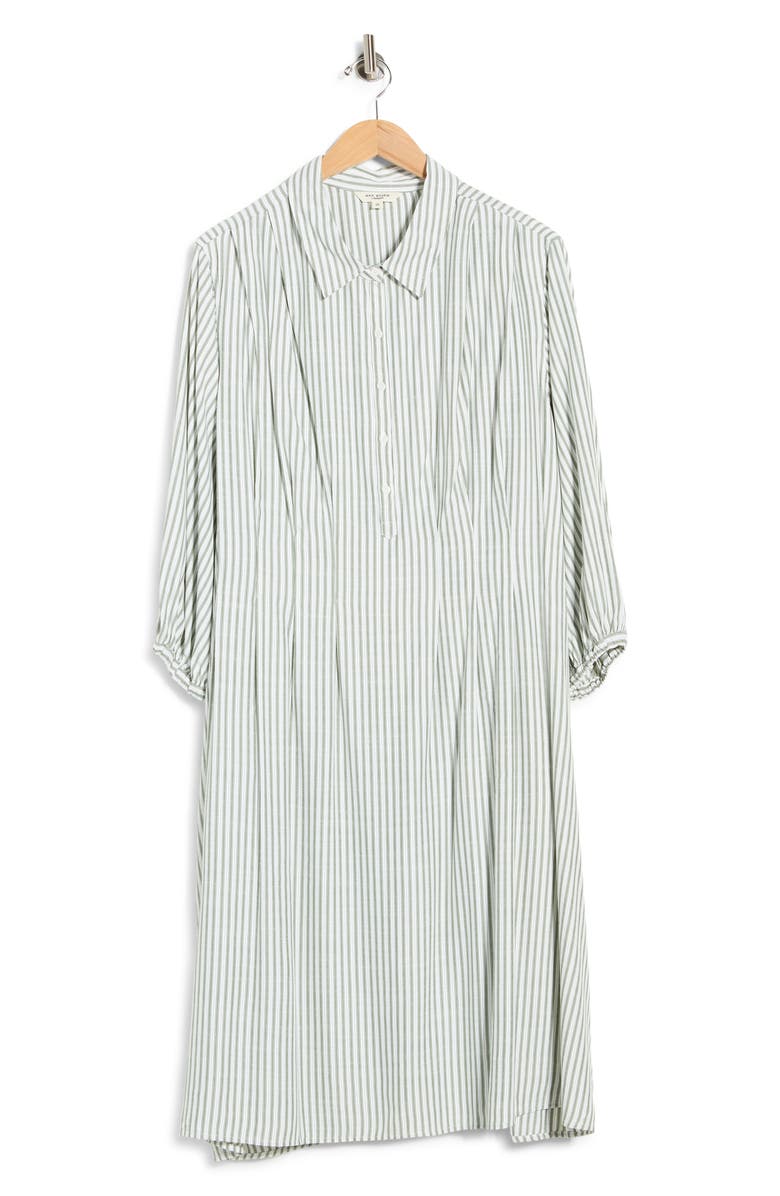 MAX STUDIO Tiered Shirtdress, Alternate, color, Green/ Cream Table Stripe