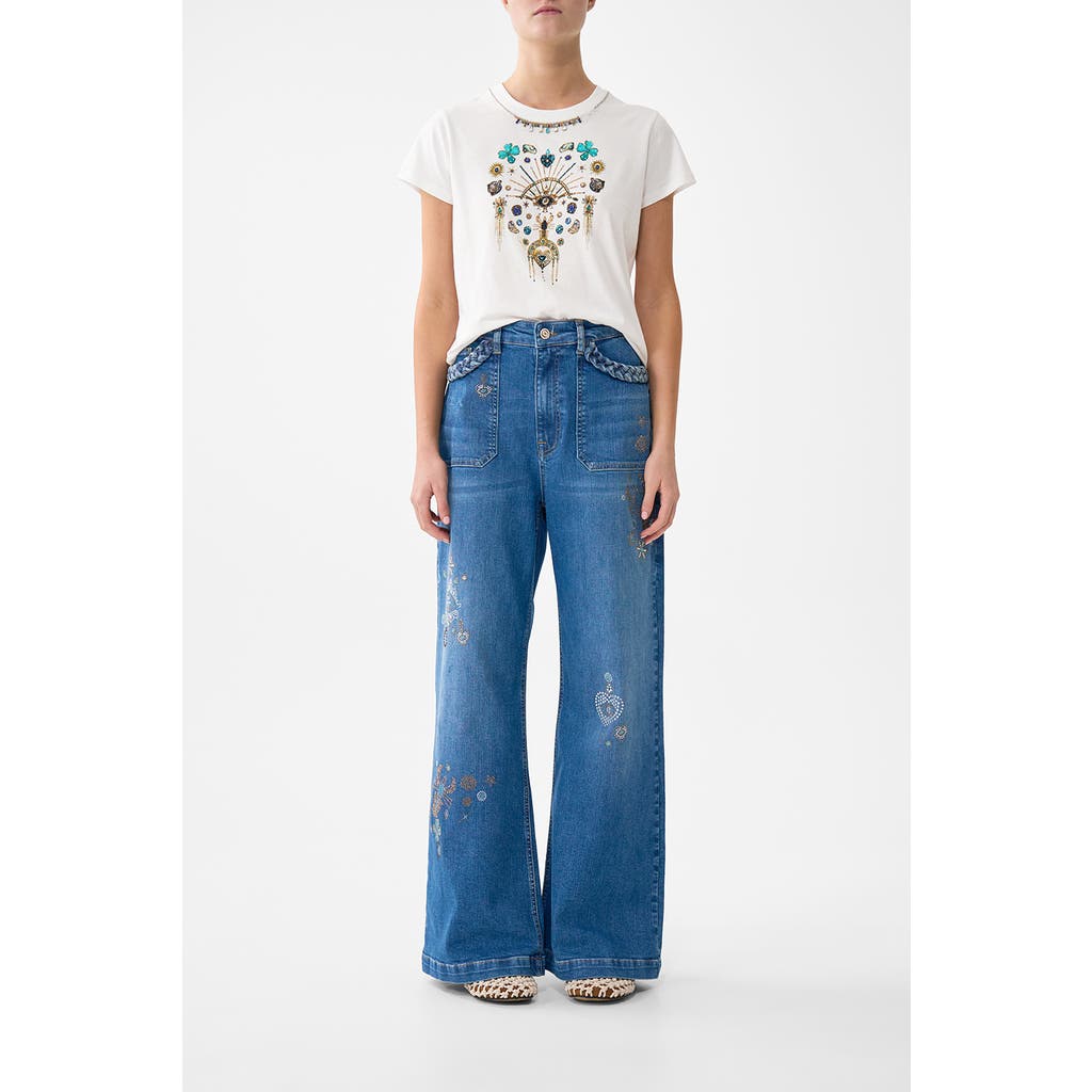 Camilla Slim Fit Round Neck T-shirt In White