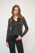 Central Park West Colette Sheer Lurex Cardigan With Cami