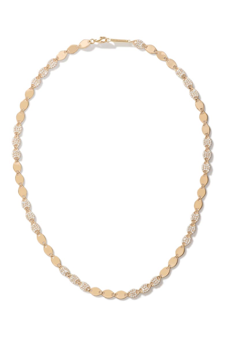 Diamond & Nude Link Necklace, Main, color, YELLOW